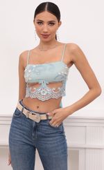 Picture Roma Top in Aqua and Off White Lace. Source: https://media-img.lucyinthesky.com/data/Mar21_1/150xAUTO/1V9A4451.JPG