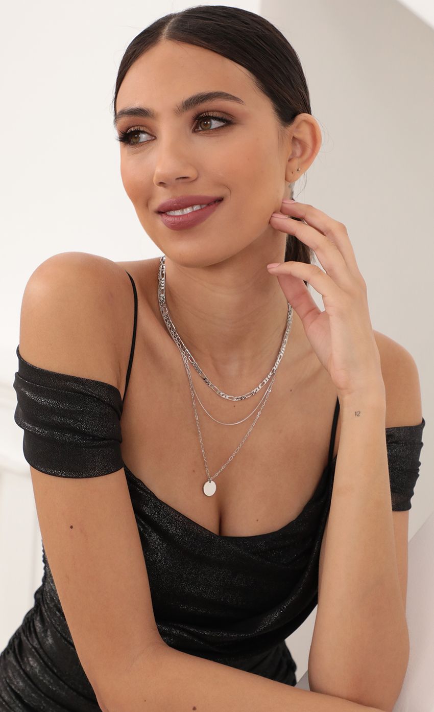 Picture Three Layer Chain Necklace in Silver. Source: https://media-img.lucyinthesky.com/data/Mar21_1/850xAUTO/AT2A5230_COPY.JPG