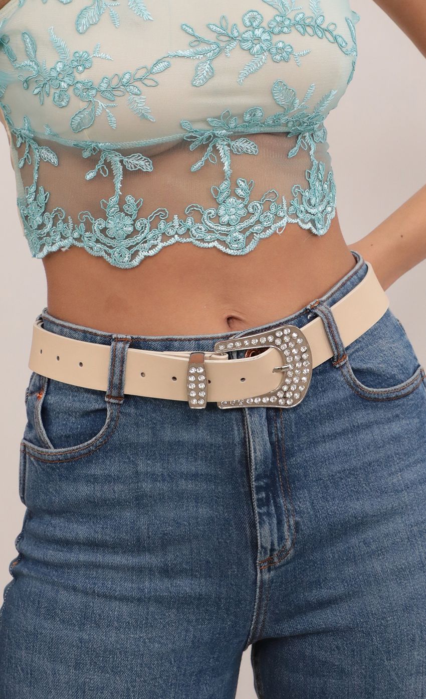 Picture Embellished Buckle Belt in Nude. Source: https://media-img.lucyinthesky.com/data/Mar21_1/850xAUTO/AT2A9378_COPY.JPG