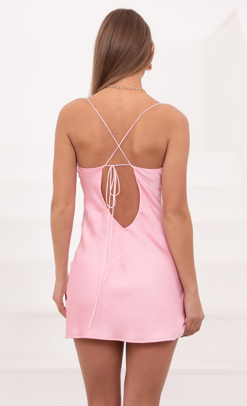 Picture Satin Slit Cowl Dress in Pink. Source: https://media-img.lucyinthesky.com/data/Mar21_2/850xAUTO/1V9A2108.JPG