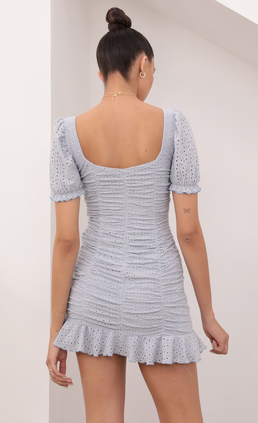 Picture Puff Sleeve Eyelet Dress in Baby Blue. Source: https://media-img.lucyinthesky.com/data/Mar21_2/850xAUTO/1V9A3802.JPG