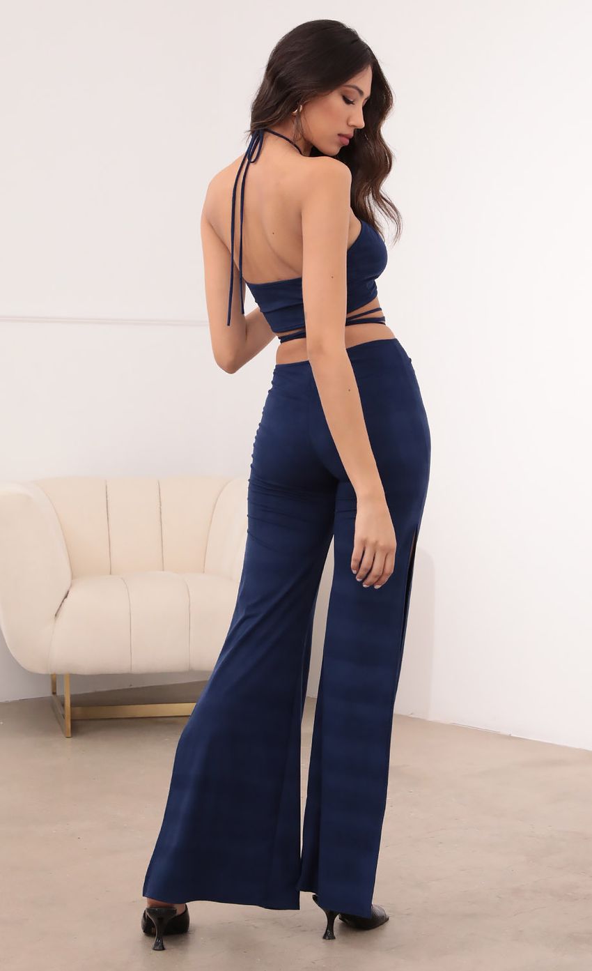 Picture Suede Wrap Two Piece Set in Navy. Source: https://media-img.lucyinthesky.com/data/Mar21_2/850xAUTO/1V9A5451.JPG