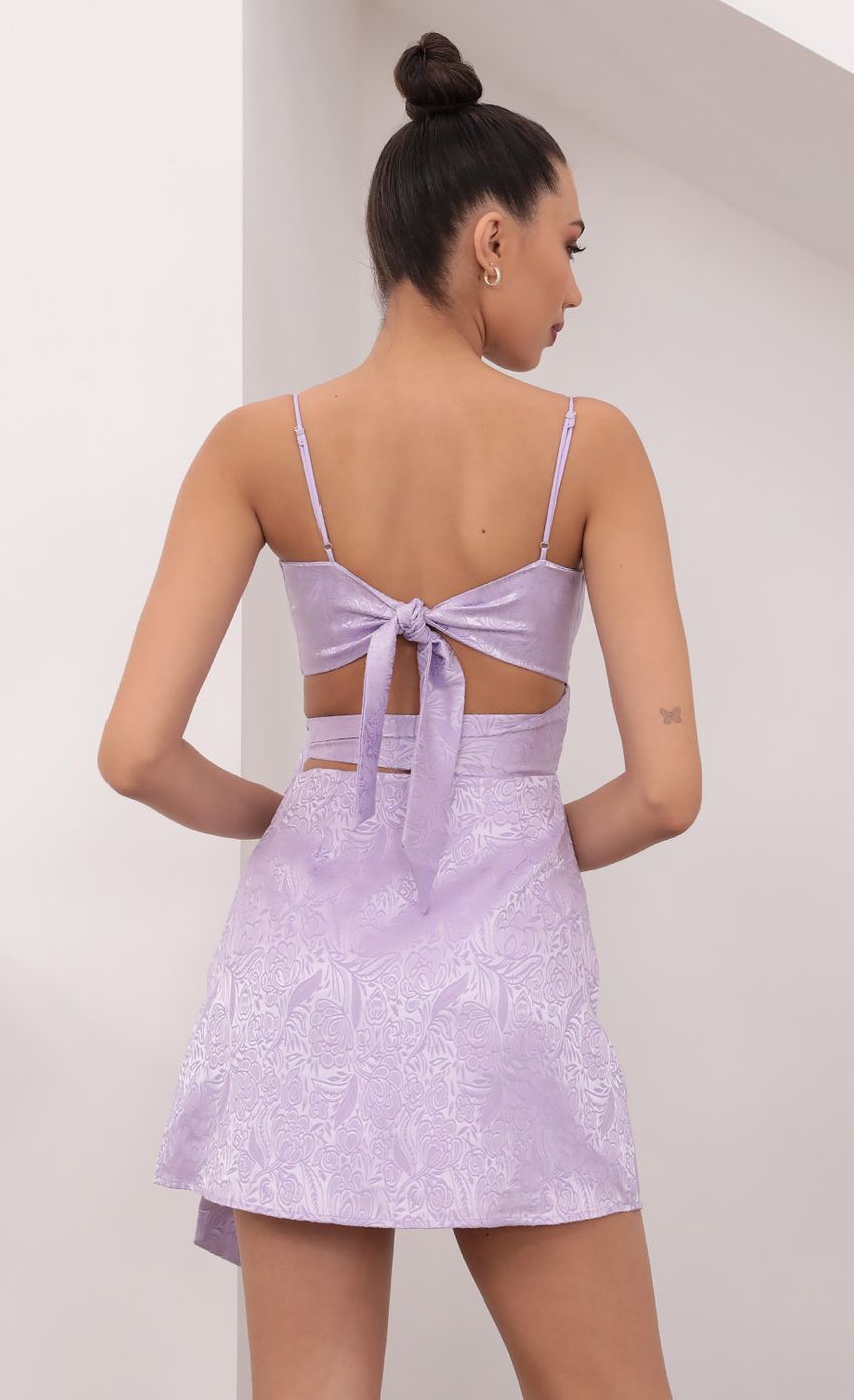 Picture Jacquard Cutout Tie Dress In Lavender. Source: https://media-img.lucyinthesky.com/data/Mar21_2/850xAUTO/1V9A7783.JPG