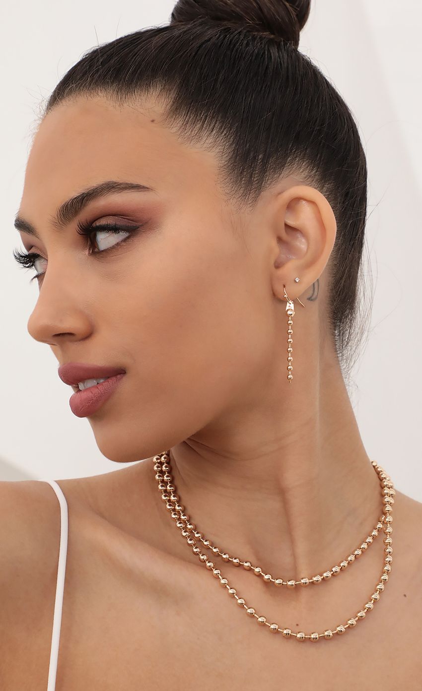 Picture 2 Layer Ball Chain Necklace and Earrings Set. Source: https://media-img.lucyinthesky.com/data/Mar21_2/850xAUTO/AT2A1653.JPG