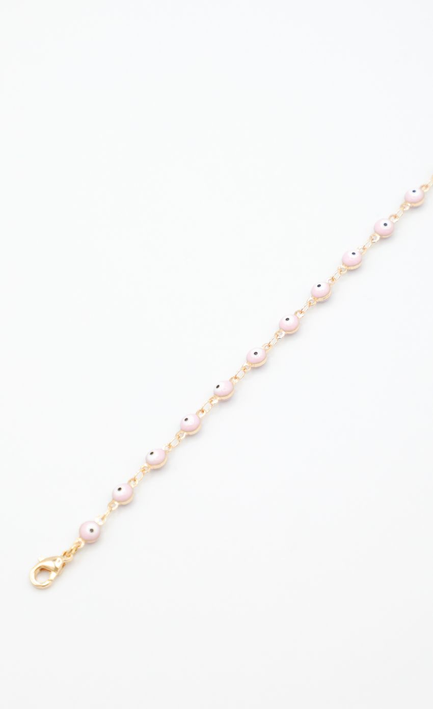 Picture Easy On The Eyes Bracelet in Pink. Source: https://media-img.lucyinthesky.com/data/Mar22_1/850xAUTO/1J7A0045.JPG