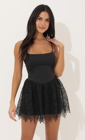 light my fire black lace mini dress Ignite My Fire Mini Dress Black