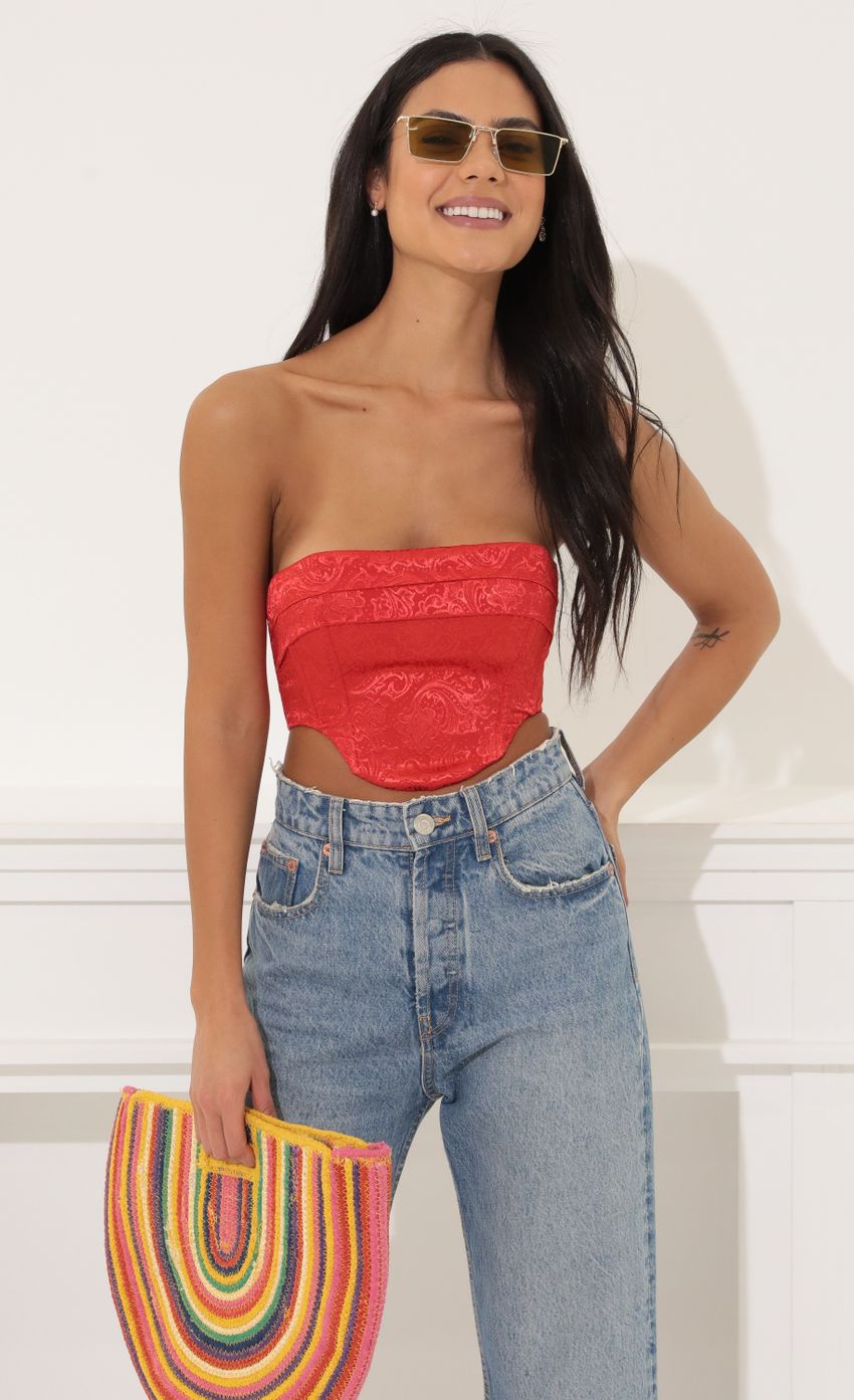 Picture Corset Crop Top in Red. Source: https://media-img.lucyinthesky.com/data/Mar22_2/850xAUTO/1V9A6090.JPG
