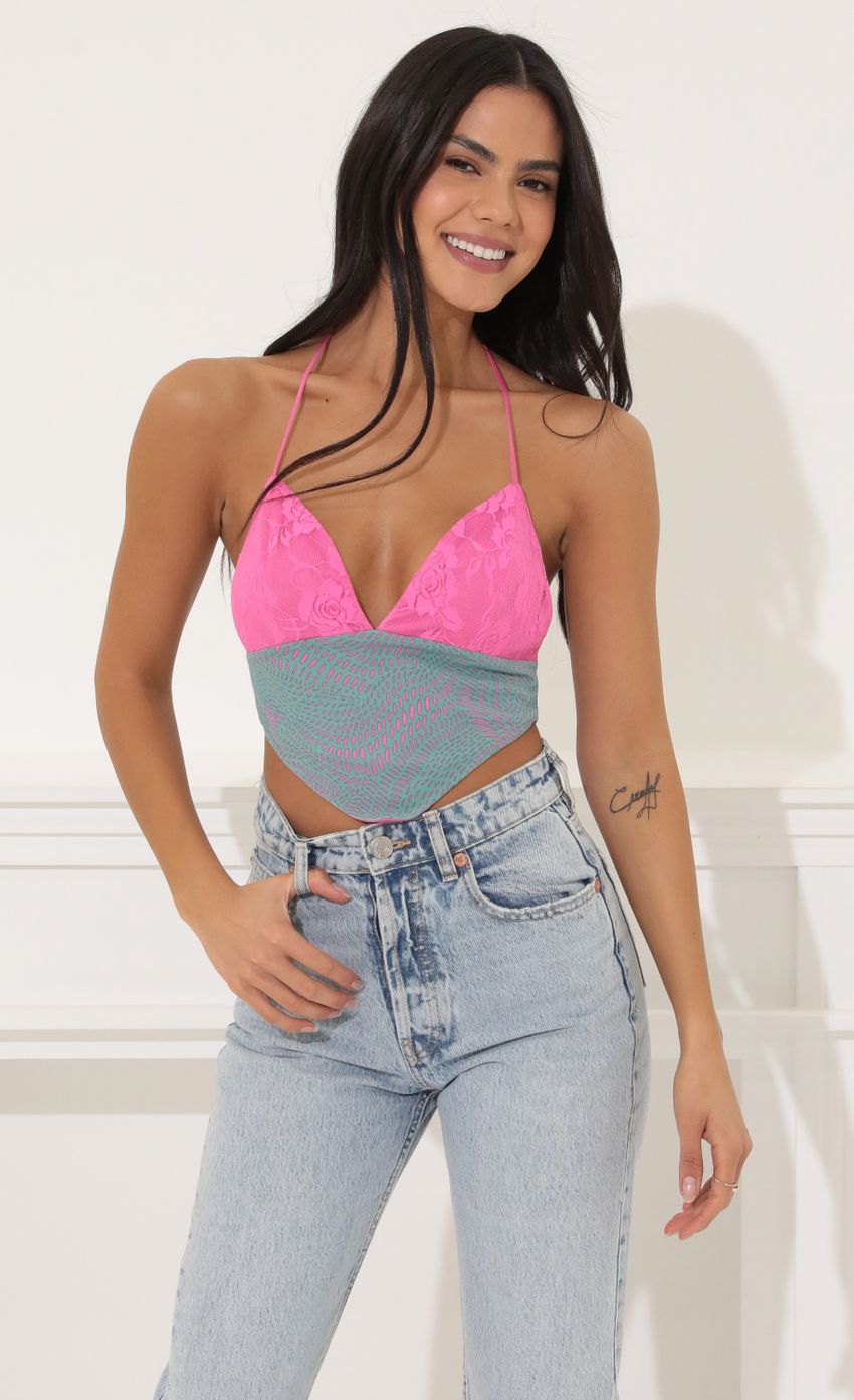 Picture Crop Top in Pink Multi. Source: https://media-img.lucyinthesky.com/data/Mar22_2/850xAUTO/1V9A6243.JPG