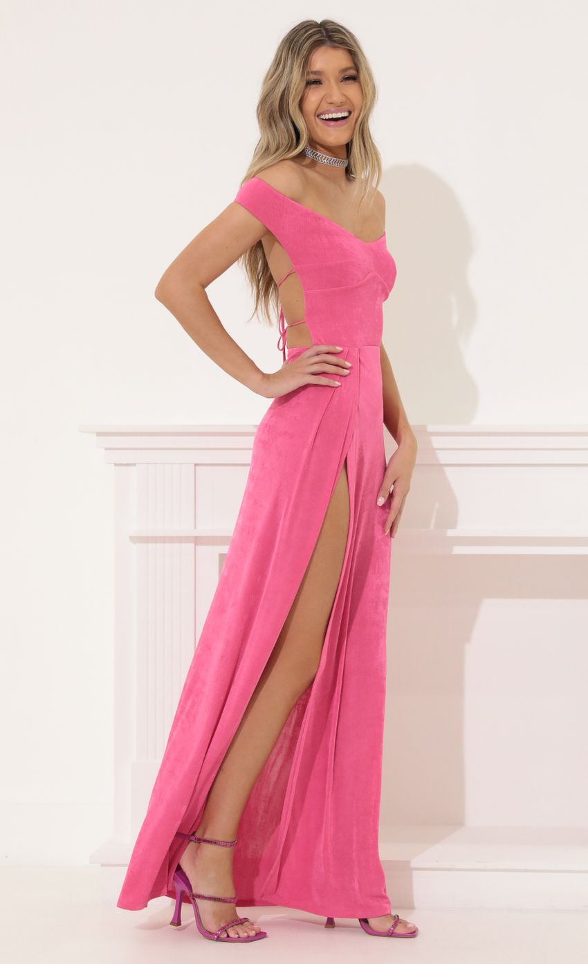 Picture Luxe Maxi Dress in Pink. Source: https://media-img.lucyinthesky.com/data/Mar22_2/850xAUTO/1V9A7027.JPG