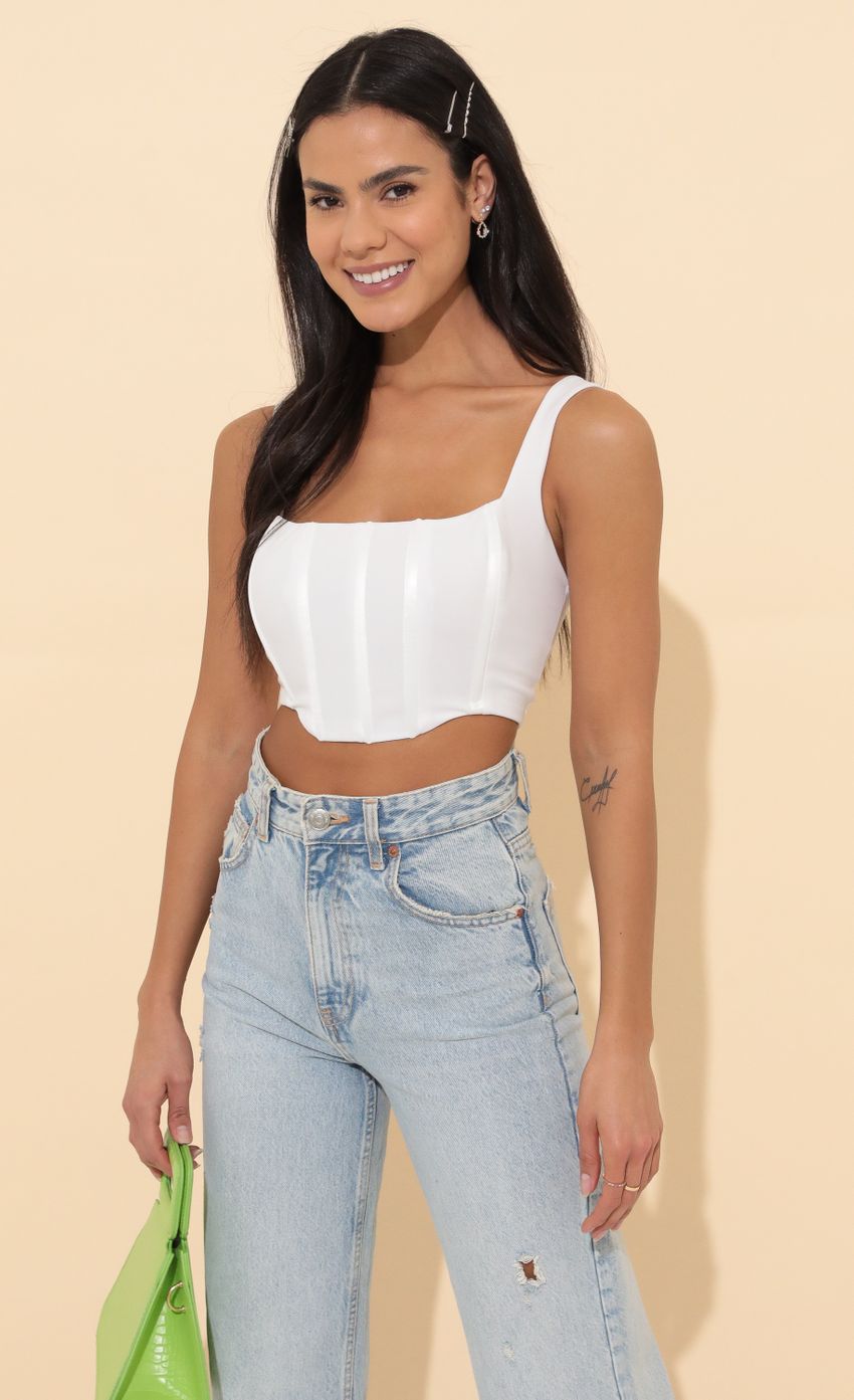 Picture Morgan Corset Top in White. Source: https://media-img.lucyinthesky.com/data/Mar22_2/850xAUTO/1V9A7157.JPG