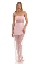 Picture Sequin Maxi Dress in Pink. Source: https://media-img.lucyinthesky.com/data/Mar23/150xAUTO/0fd57fca-4efa-4857-b557-d29a6078b87b.jpg