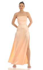 Picture Rhinestone Maxi Dress in Peach. Source: https://media-img.lucyinthesky.com/data/Mar23/150xAUTO/4768c344-0aef-4170-a297-bfc8a9b5ec7a.jpg