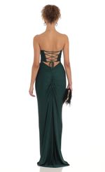 Product image for Macey Corset Strapless Dress in Green