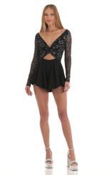 Picture Floral Lace Romper in Black. Source: https://media-img.lucyinthesky.com/data/Mar23/150xAUTO/6e6e66be-5909-4cd4-96e2-5c044857392d.jpg