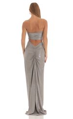 Picture Metallic Corset Maxi Dress in Silver. Source: https://media-img.lucyinthesky.com/data/Mar23/150xAUTO/c4ff1291-d8af-44c7-8c88-316d7369dd95.jpg
