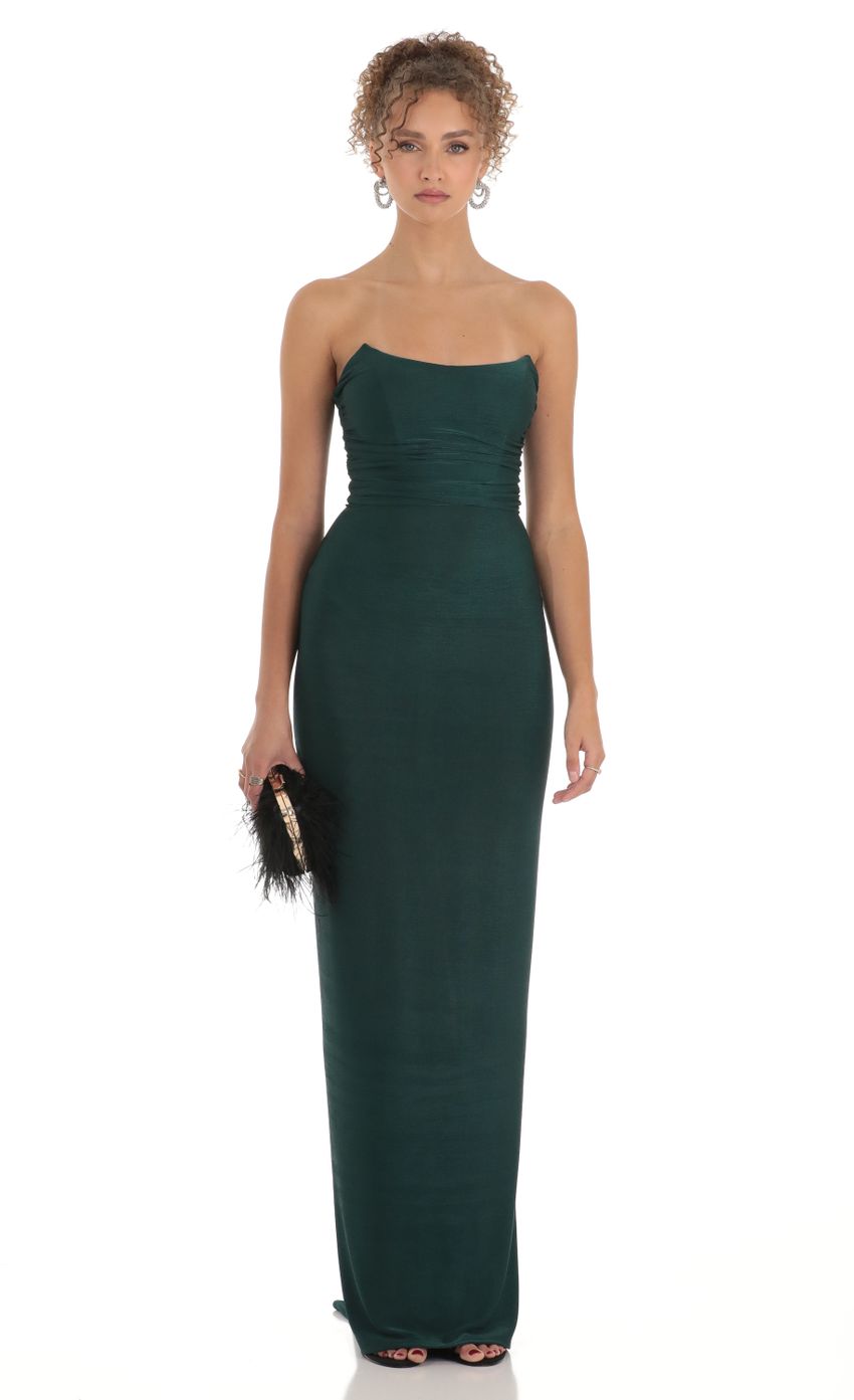Product image for Macey Corset Strapless Dress in Green