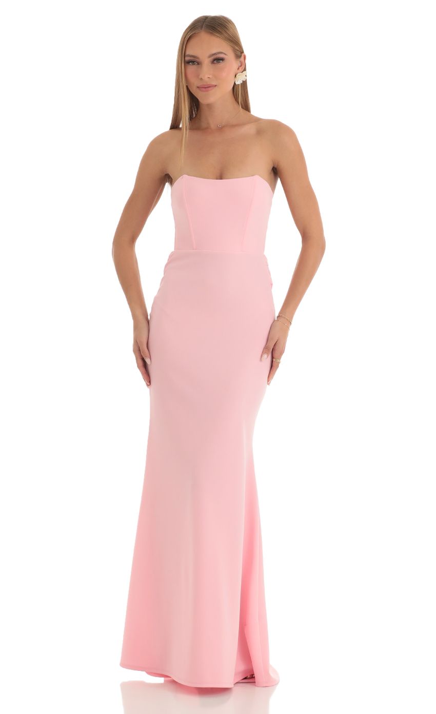 Picture Strapless Corset Maxi Dress in Pink. Source: https://media-img.lucyinthesky.com/data/Mar23/850xAUTO/2f51a536-2d40-42e0-9cc0-3147b2c8644d.jpg