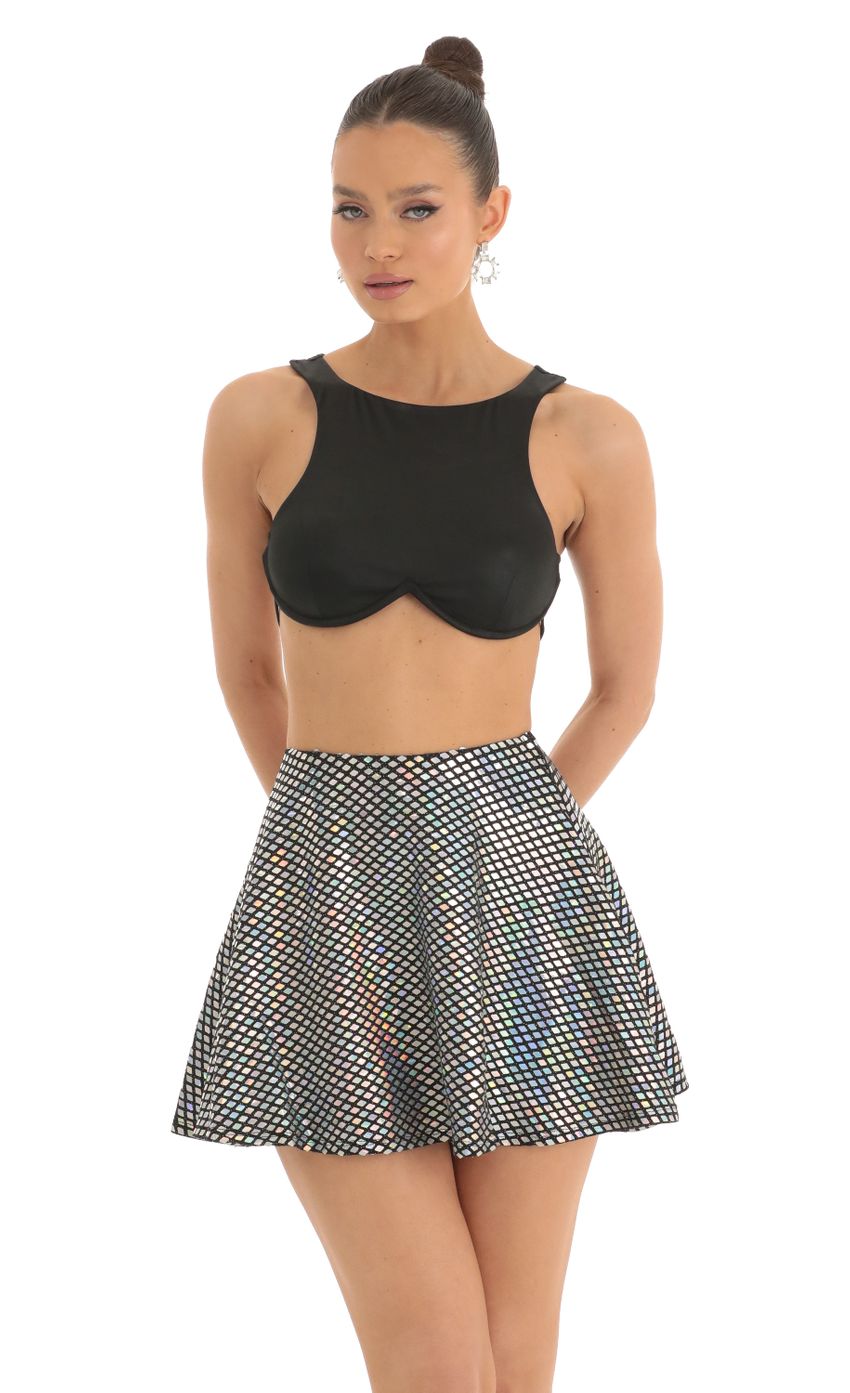 Picture Sequin Square Skirt in Black. Source: https://media-img.lucyinthesky.com/data/Mar23/850xAUTO/385652d8-fa50-45a3-8ddf-f34eb18f302c.jpg