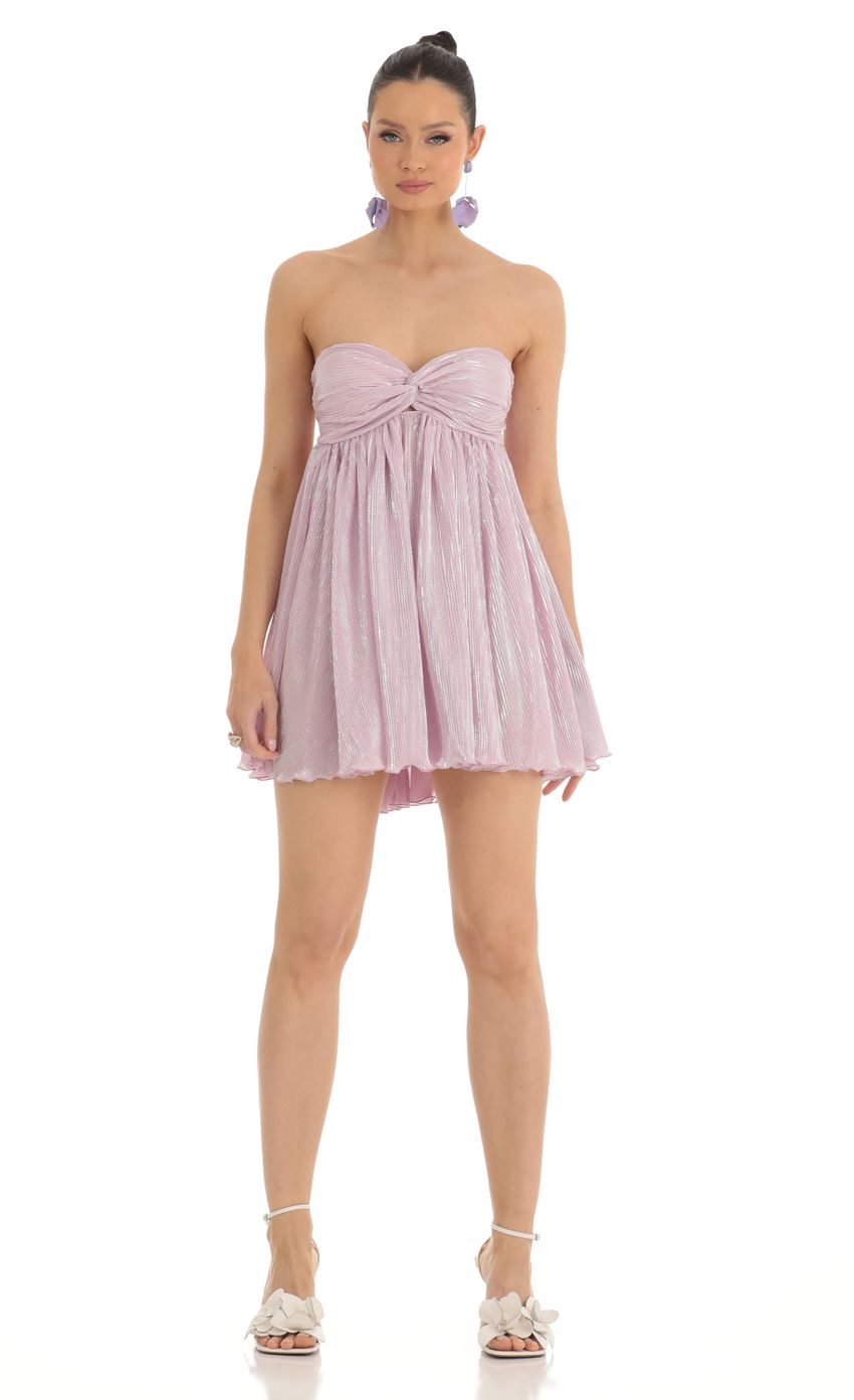 Picture Shimmer Strapless Dress in Lilac. Source: https://media-img.lucyinthesky.com/data/Mar23/850xAUTO/38f9108f-0aaf-4ac4-94fe-84102c78e888.jpg