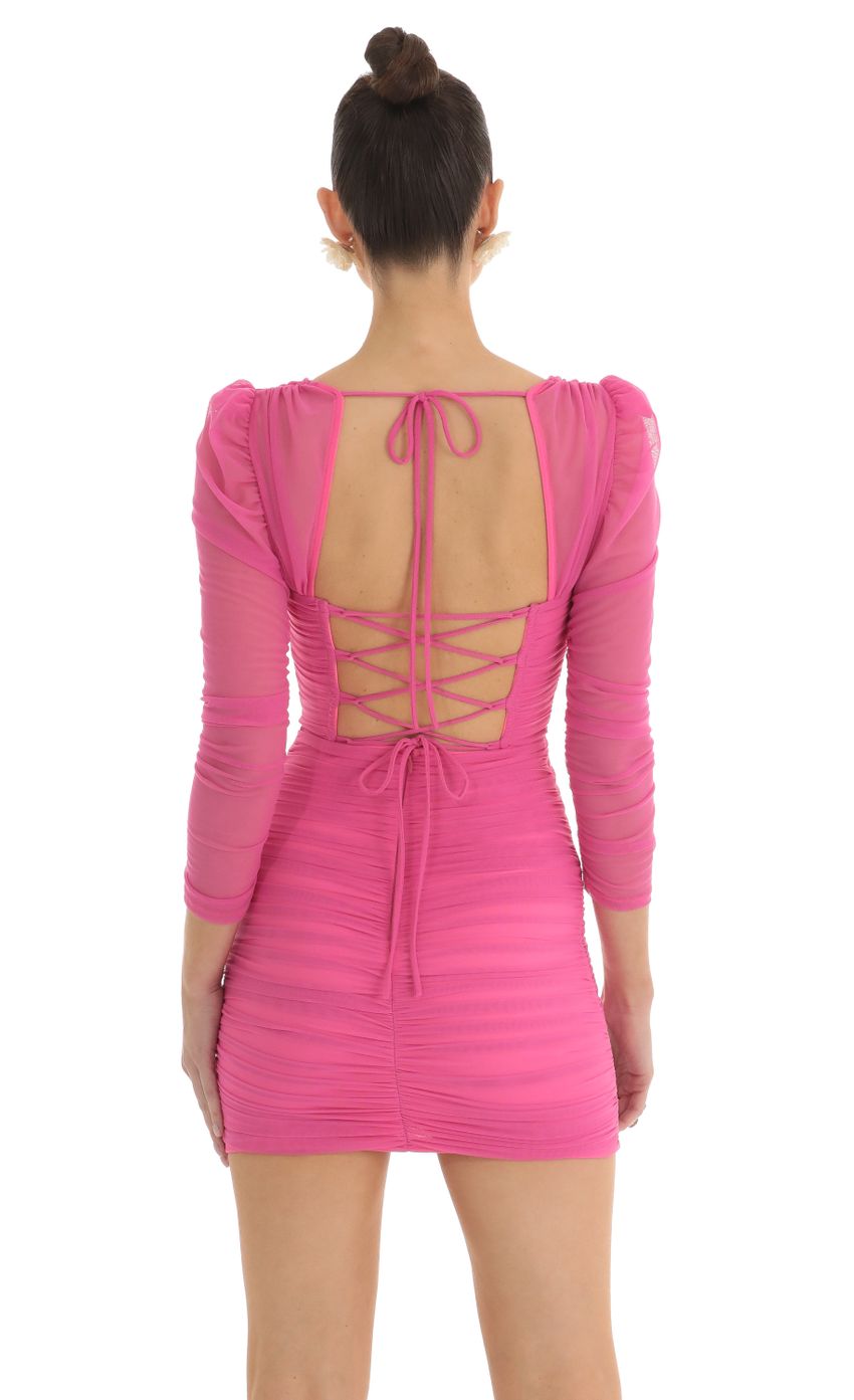 Picture Mesh Corset Dress in Pink. Source: https://media-img.lucyinthesky.com/data/Mar23/850xAUTO/3adb5b1e-49f5-496f-8c4d-5602caa17908.jpg