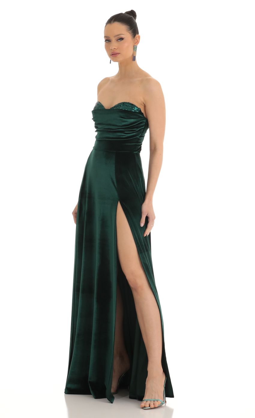 Picture Sequin Velvet Maxi Dress in Green. Source: https://media-img.lucyinthesky.com/data/Mar23/850xAUTO/3ed76388-ec1a-4338-843c-d1911518a705.jpg