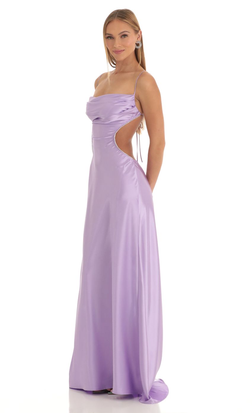 Picture Satin Rhinestone Maxi Dress in Purple. Source: https://media-img.lucyinthesky.com/data/Mar23/850xAUTO/578c429c-2724-49e9-9107-b77e68e774b8.jpg
