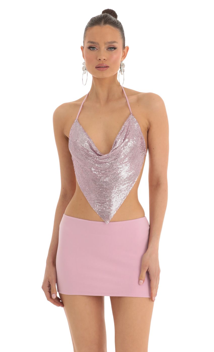 Picture Zinee Metallic Draped Two Piece Skirt Set in Pink. Source: https://media-img.lucyinthesky.com/data/Mar23/850xAUTO/57e5243e-b8d1-487f-a8aa-752b5d94c837.jpg