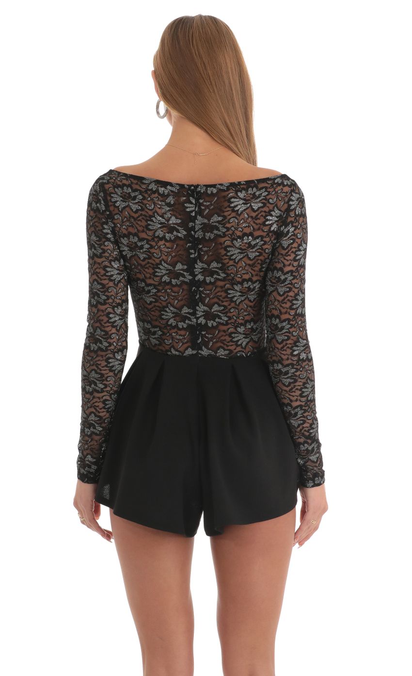 Picture Floral Lace Romper in Black. Source: https://media-img.lucyinthesky.com/data/Mar23/850xAUTO/7937f092-207e-4884-bb10-c2367e897c61.jpg