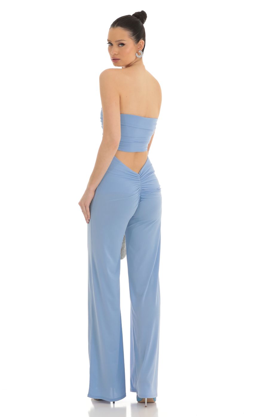 Picture Josefine Draped Corset Jumpsuit in Blue. Source: https://media-img.lucyinthesky.com/data/Mar23/850xAUTO/854f89fc-30bc-46ff-af8a-b04cb0707863.jpg