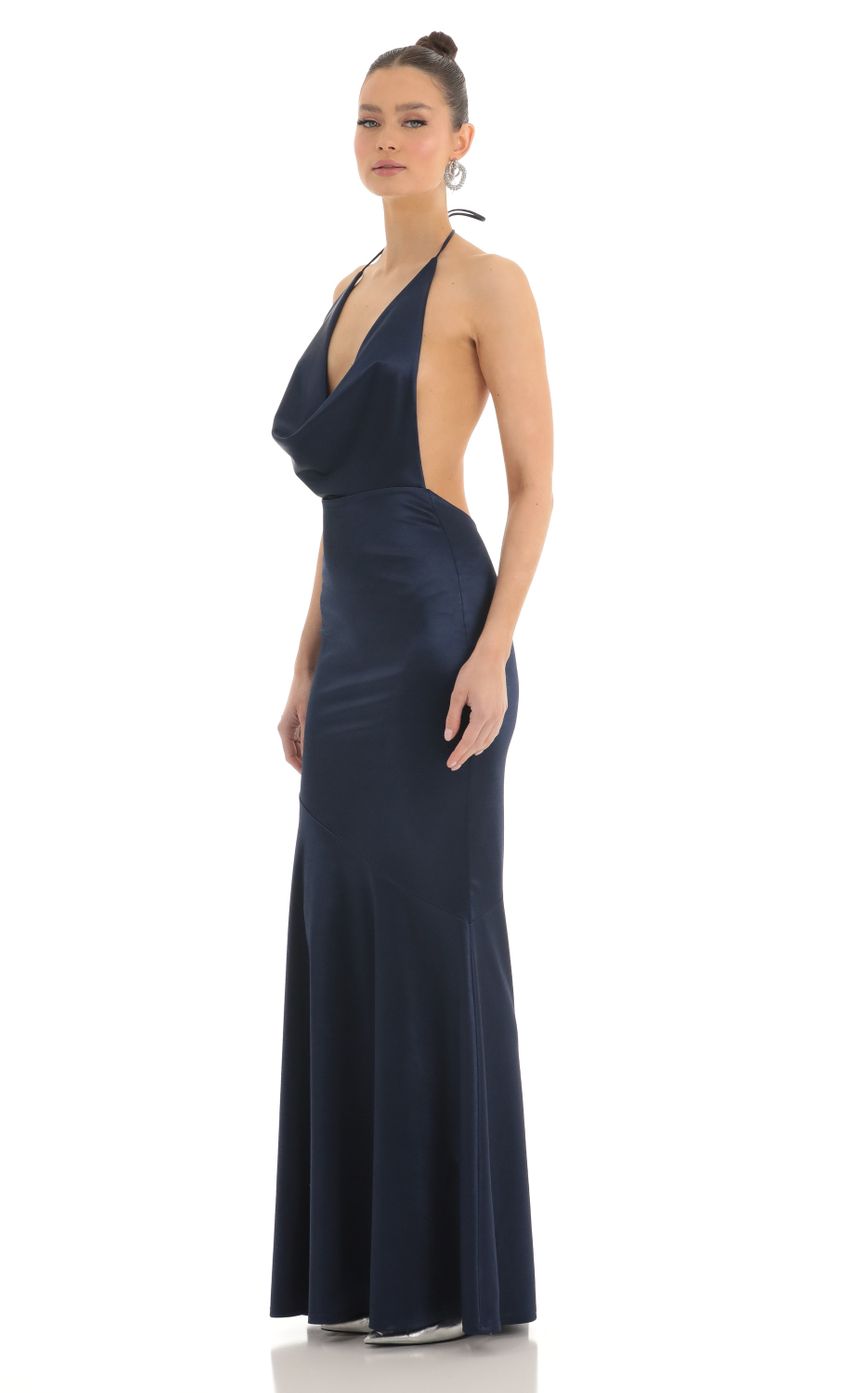 Picture Satin Open Back Maxi Dress in Navy. Source: https://media-img.lucyinthesky.com/data/Mar23/850xAUTO/89e37ae8-71b9-430c-a01e-2997a44acc32.jpg