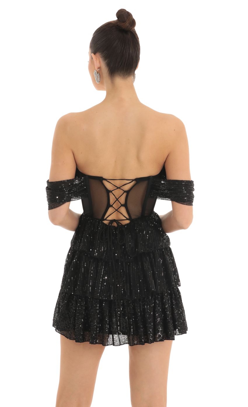 Picture Sequin Corset Dress in Black. Source: https://media-img.lucyinthesky.com/data/Mar23/850xAUTO/92cc7fb0-b0ff-46e1-9782-39aeddae14d3.jpg