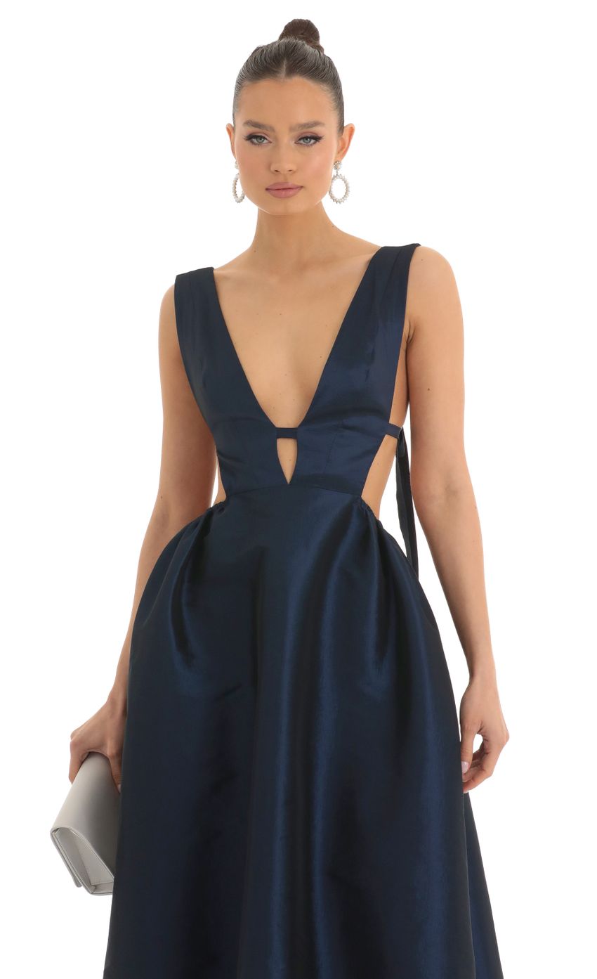 Picture Plunge Maxi Dress in Navy. Source: https://media-img.lucyinthesky.com/data/Mar23/850xAUTO/a33bd7ac-aff3-400e-988f-72625abe251d.jpg