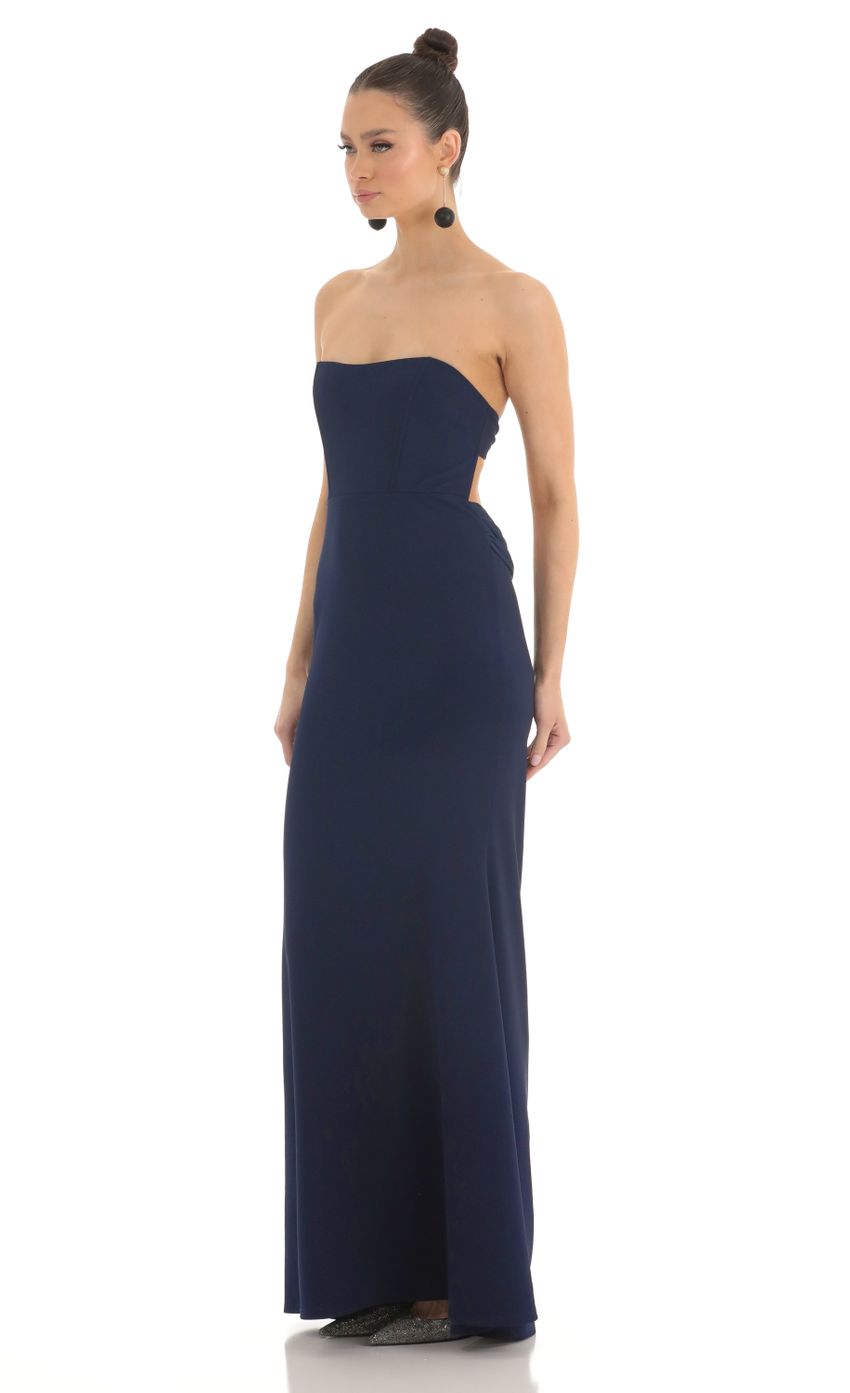 Picture Strapless Corset Maxi Dress in Navy. Source: https://media-img.lucyinthesky.com/data/Mar23/850xAUTO/b6c3506f-488d-4373-a3fa-8d9205ab8eee.jpg