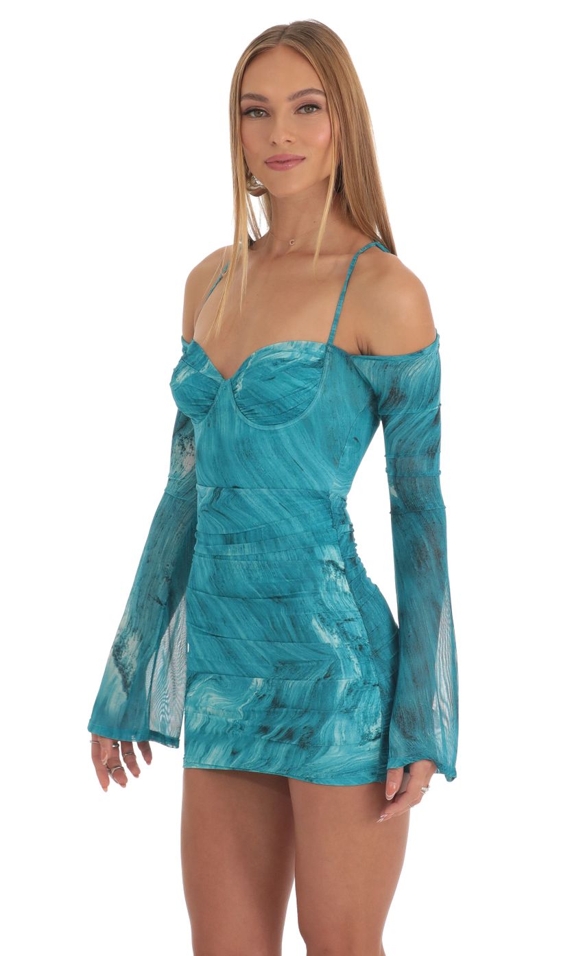 Picture Belle Sleeve Dress in Blue Swirl. Source: https://media-img.lucyinthesky.com/data/Mar23/850xAUTO/b8d70b86-4b83-4101-8b0c-6ac8608c16fd.jpg
