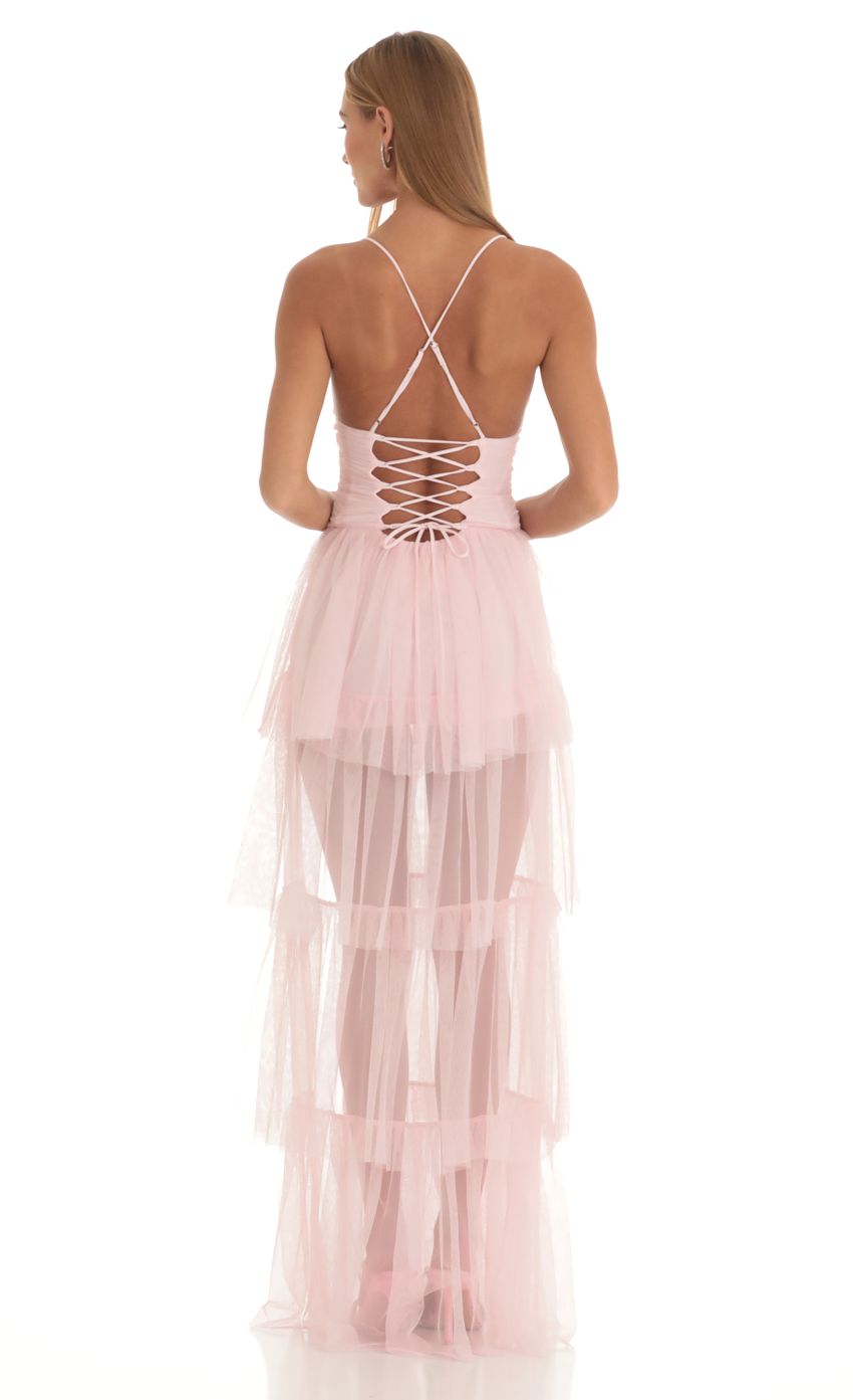 Picture Mesh Maxi Dress in Pink. Source: https://media-img.lucyinthesky.com/data/Mar23/850xAUTO/bf67b4d9-0766-481e-9bc7-4d3443d67ca1.jpg
