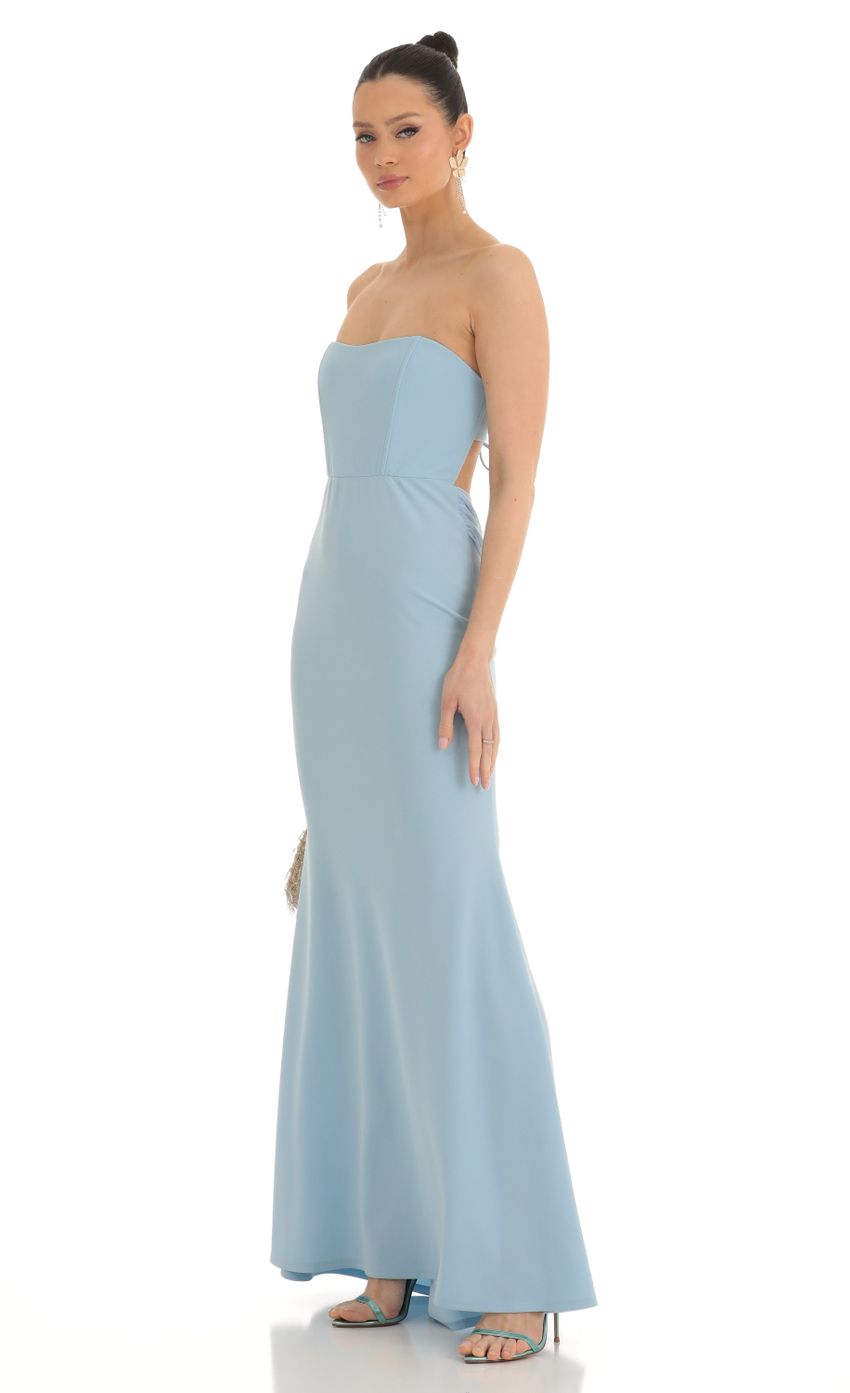 Picture Strapless Corset Maxi Dress in Blue. Source: https://media-img.lucyinthesky.com/data/Mar23/850xAUTO/ded654a7-aa05-478e-a792-6f9050f6b0d9.jpg