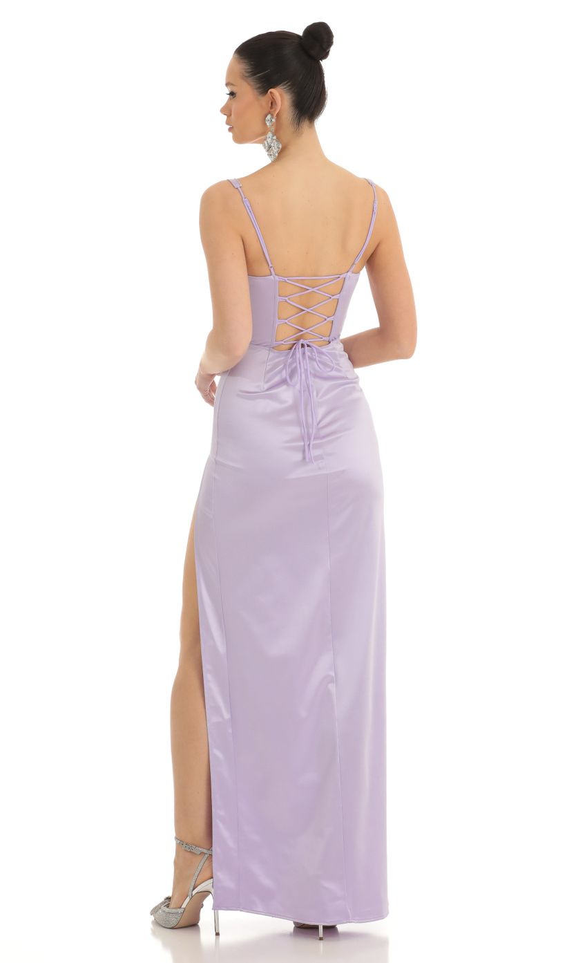 Picture Satin Rhinestone Maxi Dress in Lilac. Source: https://media-img.lucyinthesky.com/data/Mar23/850xAUTO/e98604c7-a176-4270-8b5c-845a0fabda46.jpg