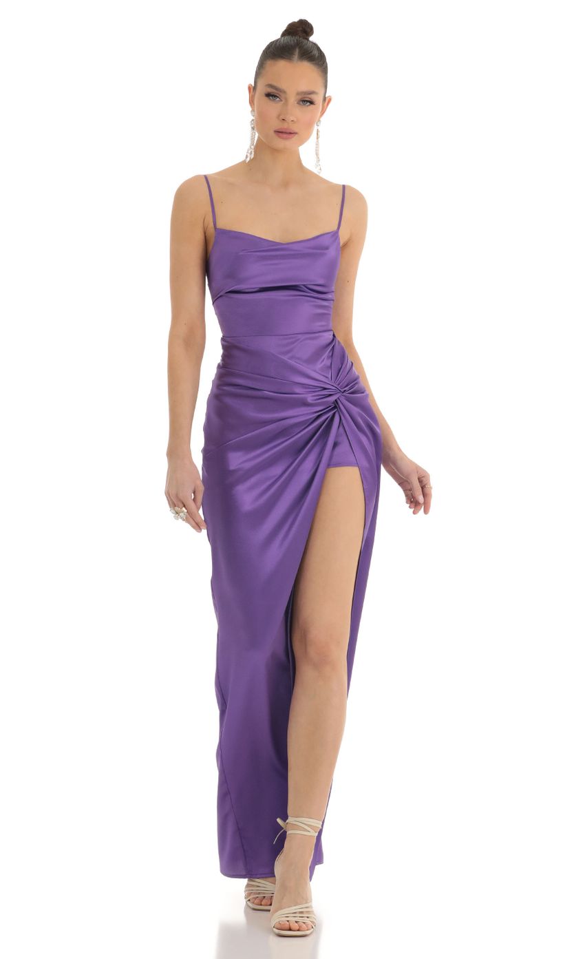 Picture Twist Maxi Dress in Purple. Source: https://media-img.lucyinthesky.com/data/Mar23/850xAUTO/efb195d9-91b9-48f5-8a47-2f241f117b92.jpg