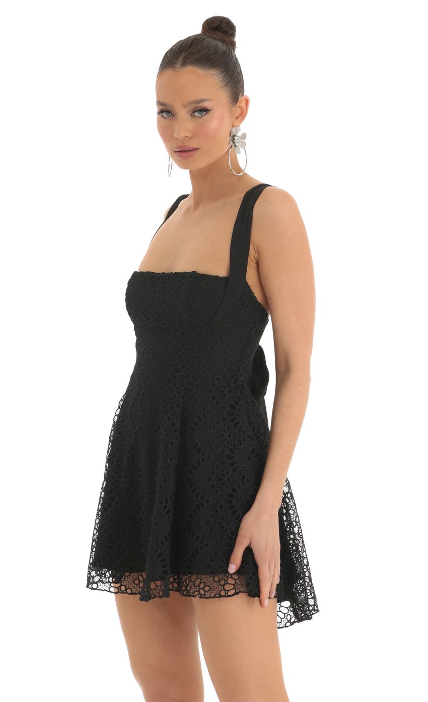 Picture Lace Fit and Flare Dress in Black. Source: https://media-img.lucyinthesky.com/data/Mar23/850xAUTO/fb1da00f-c707-44a7-903a-09b759c66c7b.jpg