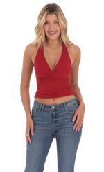 Picture Twist Cross Back Top in Red. Source: https://media-img.lucyinthesky.com/data/Mar24/150xAUTO/ec02e68f-03e2-49d2-9c77-c6ddbbdcf034.jpg