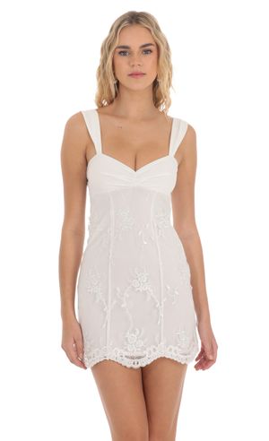 Devika Lace Cutout Dress in White