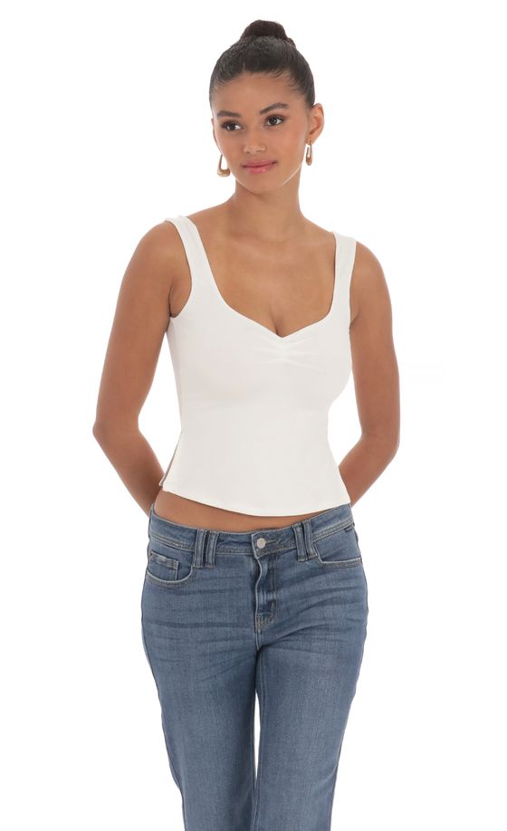 Side Slit Top in White