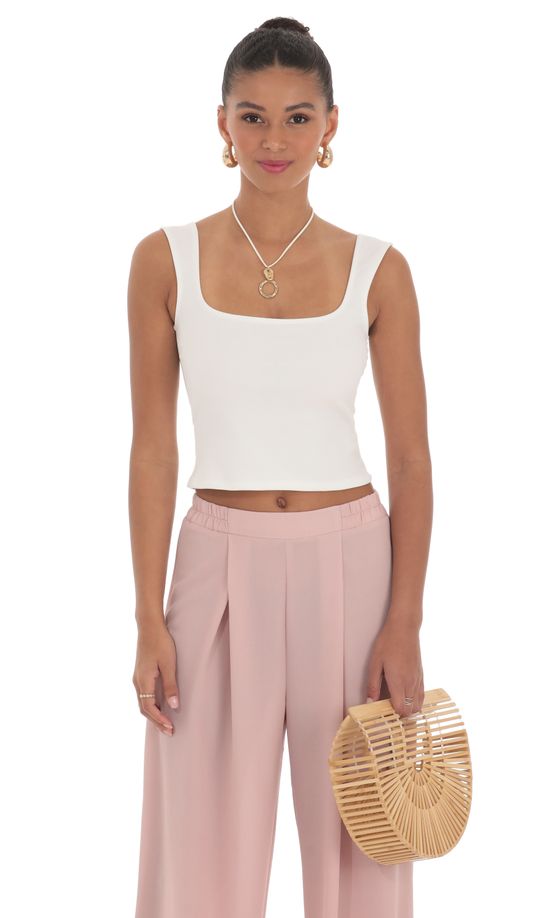 Scoop Tank Top in White