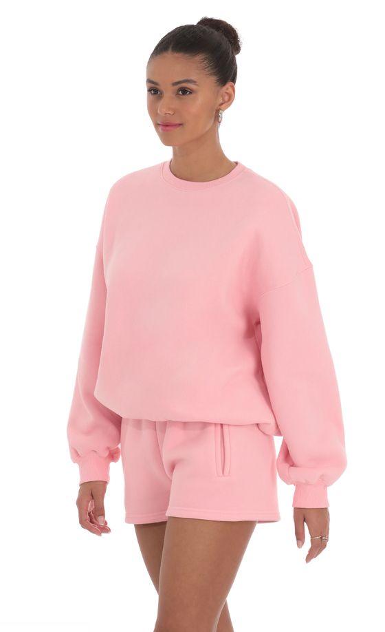 Fleece Sweat Shorts in Blush