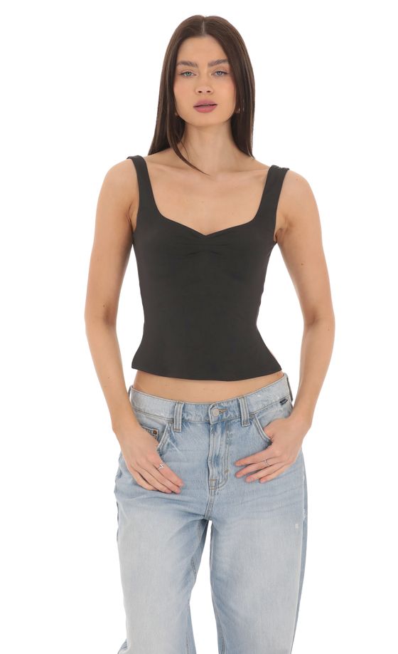 Side Slit Top in Black