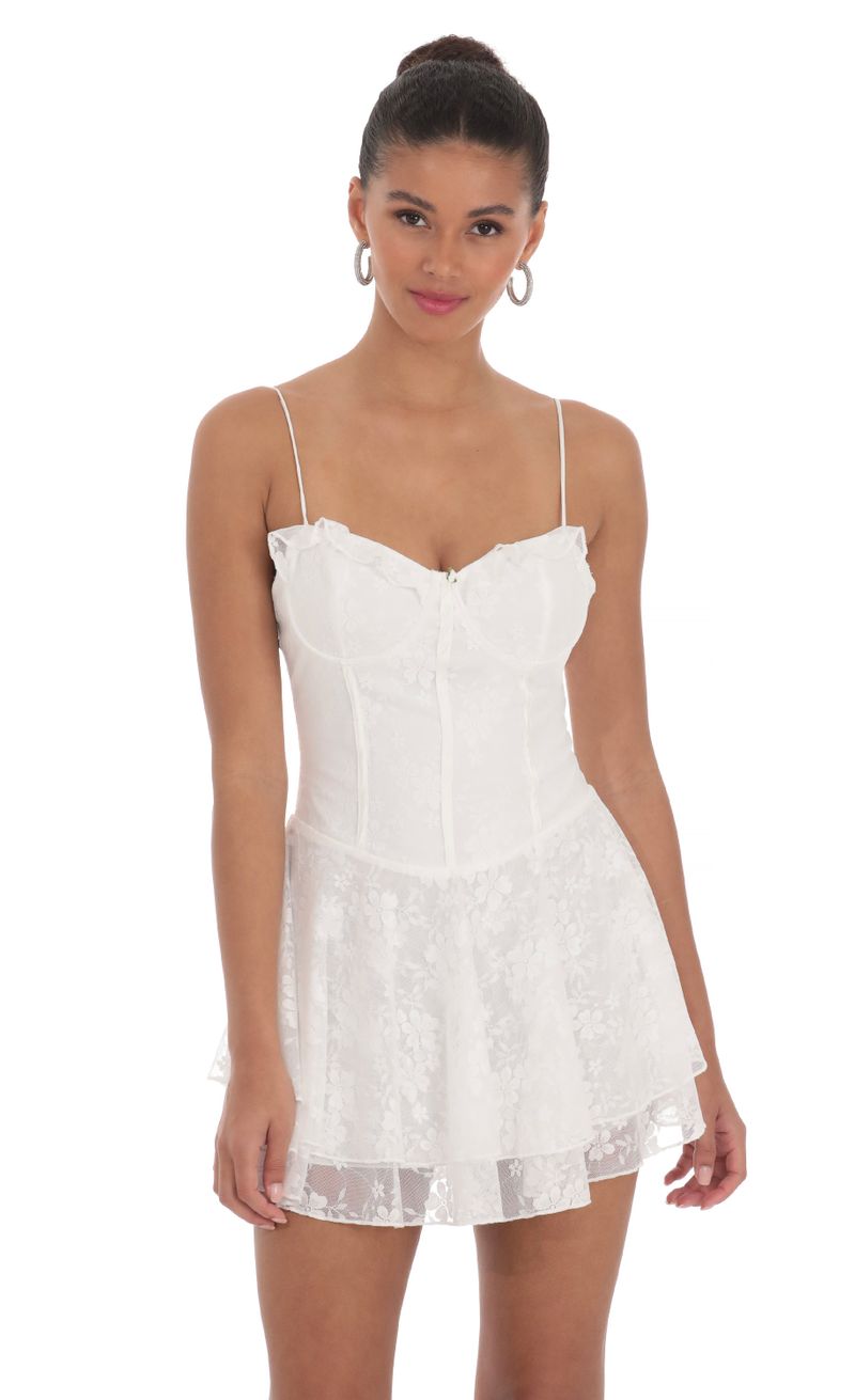 chinese dress ladies CIARA Hens Bride Off White Lace Floral Applique Short A Line Dress