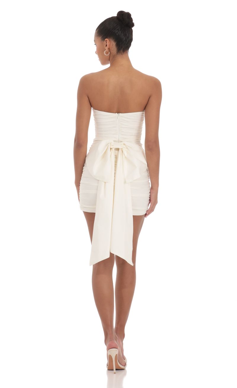 Attachable Bow Strapless Dress in Ivory Attachable Bow Strapless Dress in Ivory