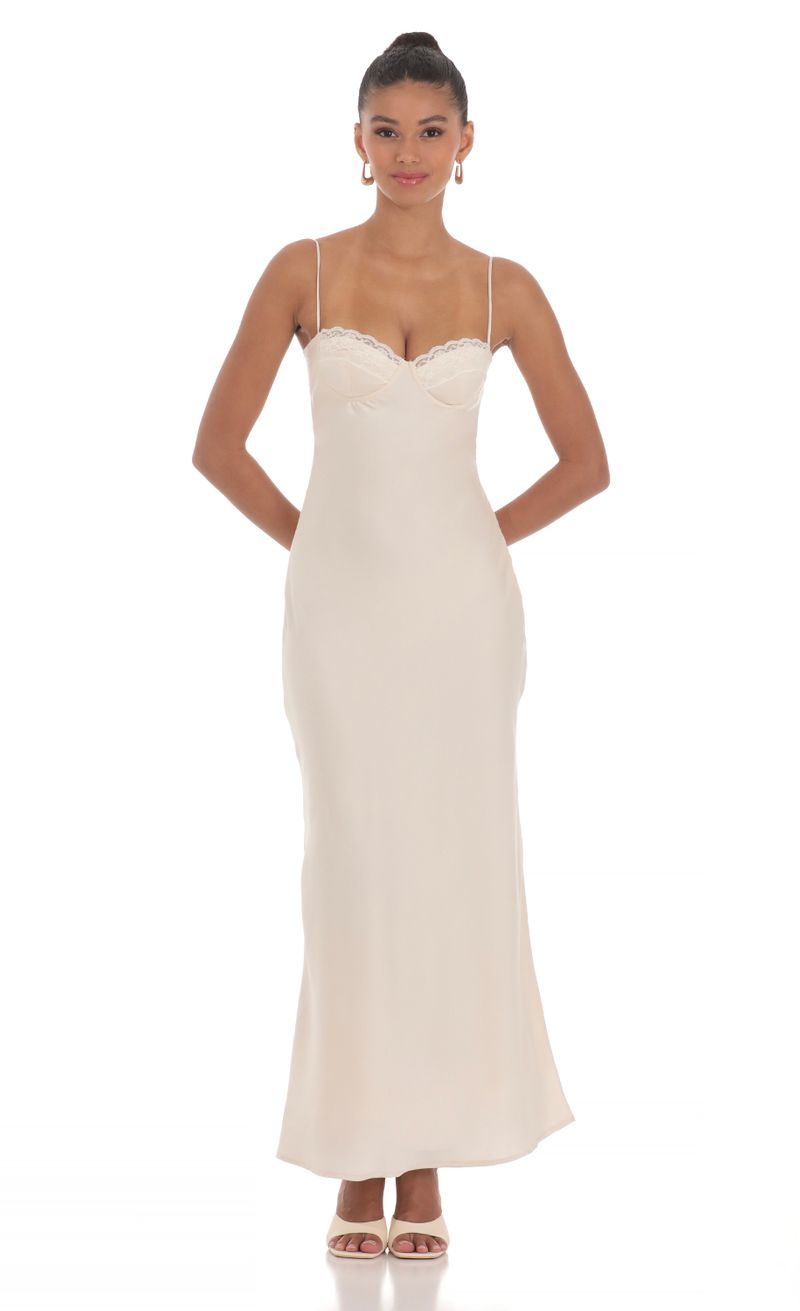 chinese dress ladies TAYLOR SATIN MAXI DRESS – AKIRA main image 0