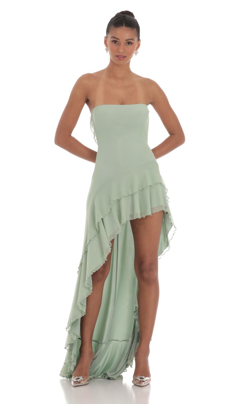 lucy in the sky sage green dress Corset Flare Dress in Sage