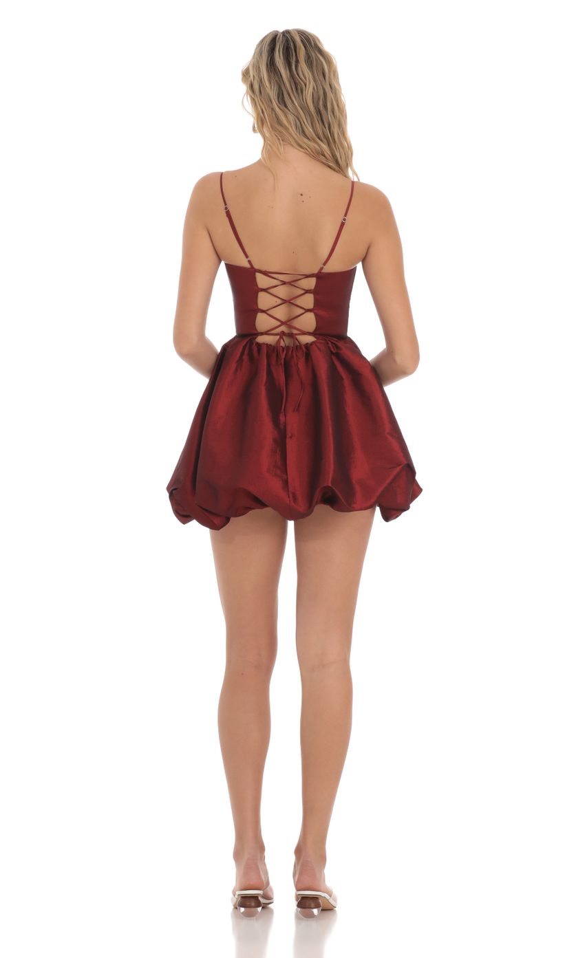 Picture Bubble Skirt Dress in Deep Red. Source: https://media-img.lucyinthesky.com/data/Mar24/850xAUTO/0b4689a0-c173-4405-afd9-ff675dedb675.jpg